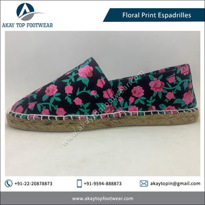 Comfortable Design Custom Size Available Floral Print Espadrilles Flat <b>Shoes</b> All Season Wear Comfortable - Product Image 3