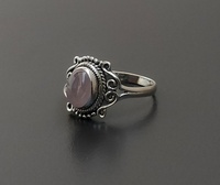 Bague en forme ovale en pierre de quartz rose naturel, vente en gros de pierres précieuses bague de bijoux fins 925 bague en argent sterling massif