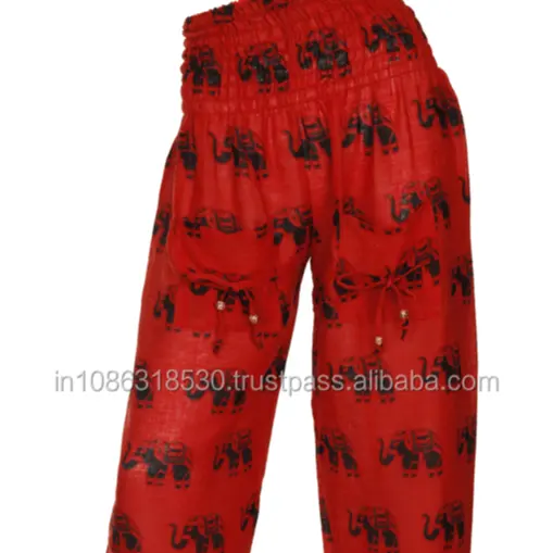 Pantalones de algodón con estampado de elefante para mujer y hombre, Aladdín, Harem, gitano, para Yoga, venta al por mayor