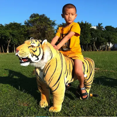 realistic animal tiger plush toy/giant simulation animal for children riding toys teaching photography/plush tiger ridding toy
