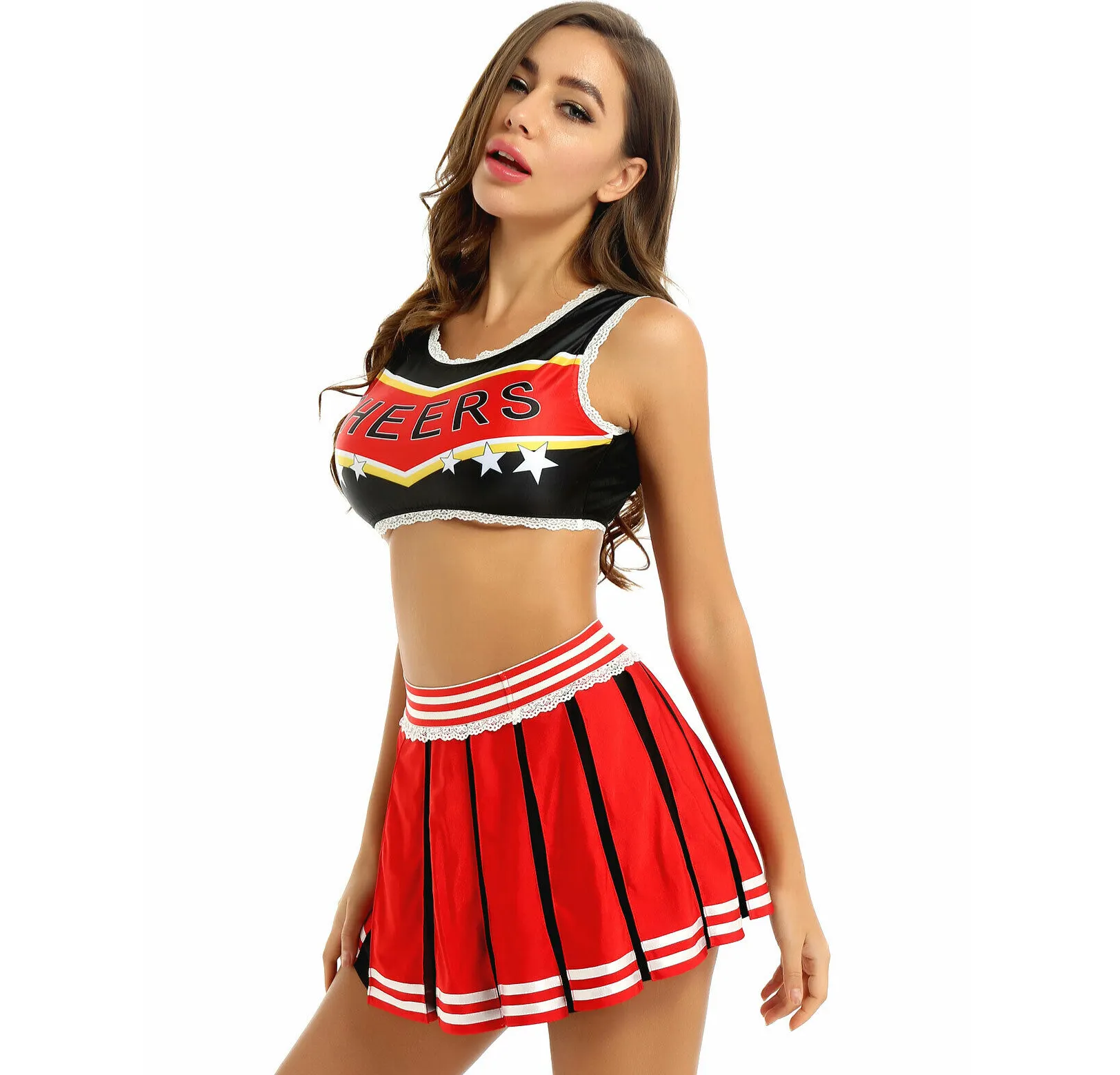 polyester/spandex children cheerleading uniforms, blue adult cheerleader custom