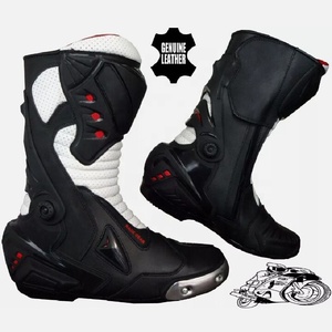Zapatos de carreras de moto de cuero genuino para hombre, botas protectoras de alta calidad, OEM, Inspire Apparel - Product Image 3