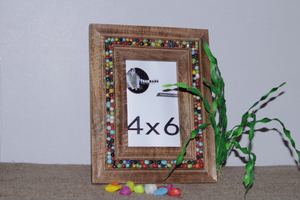 กรอบรูปทำจากไม้ธรรมชาติรูปทรงสี่เหลี่ยมผืนผ้าพร้อมดีไซน์หินฝังสำหรับตกแต่งบ้านสำนักงานและโรงแรม - Product Image 2