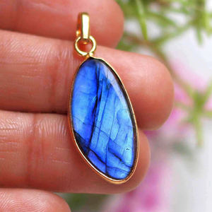 Violet naturel labradorite bracelets pierres précieuses bougeoir argent lettre pendentif 925 en argent sterling lunette ébauches pendentif - Product Image 4