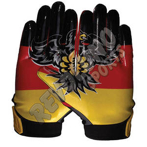 Gants de football américain personnalisés Sublimation Gants de football à la main arrière Fabricant pakistanais Fournisseur Gants confortables - Product Image 1