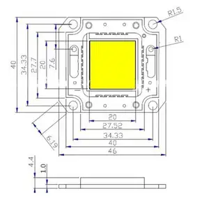  Haute luminosité 100 watts cob led verte 520nm 525nm