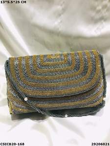 Exclusive Handcrafted Ladies Clutch Bag Ethnic <b>Bridal</b> Evening Accessory with Ele Beaded Decoration <b>Box</b> Pattern - Product Image 2