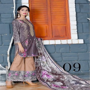 Women's Winter Silk Salwar Kameez Elegant Indian Ethnic Saree for Adults Pakistani Style for <b>Wedding</b> and Party Occasions - Product Image 5