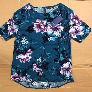 Blusa de Alta Calidad para Mujer, Marca Exportada, Cuello Redondo, Estampado Floral, Estilo Casual, para Verano y Otoño - Product Image 1