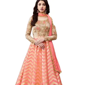 インドからの女の子のための最新デザインアナルカリドレス仕事アナルカリクルティとデュパッタ卸売価格インドドレス卸売スーツ