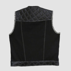 Men's High Quality Genuine Leather Breathable Waterproof <b>Plus</b> <b>Size</b> Custom Design Sportswear Motorcycle <b>Biker</b> Vest Waistcoat - Product Image 2