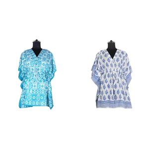 2025 caftan en coton moderne plage courte grande taille caftan pour adultes avec taille tombée Service OEM disponible robe caftan Anokhi - Product Image 1