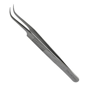 Stainless Steel Fine Curved Eyelash Extension Tweezer with Finger Grip Design with Your Own Logo, Pointed Tip Eyelash Tweezer - Product Image 3