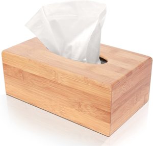 Caja de pañuelos de bambú rectangular hecha en Vietnam - Product Image 1