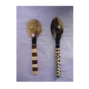 Craftsy Home hecho a mano cuerno de búfalo ensalada cuchara conjunto servidores plástico gran oferta de la India para obsequios de empresa - Product Image 3