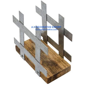 Galvanisé En Métal et Bois De Manguier Porte-Serviettes Offre Spéciale Métal Porte-Papier Hygiénique à vendre Unique Support de Boîte de Mouchoirs - Product Image 4