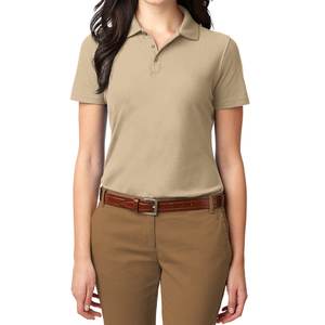 Coton 100% pour femme pour polo motif imprimé teint en fil résistant aux taches - Product Image 1