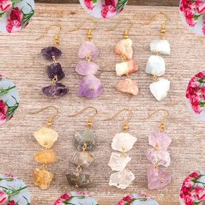 Vintage Gold-Plated Natural <b>Rose</b> <b>Quartz</b> Stud <b>Earring</b> round Shape for Wedding Party or Gift - Product Image 1