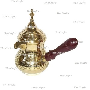 Classic Design Gold Polished Coffee <b>Tea</b> Pot With <b>Wooden</b> Handle <b>For</b> Restaurant Hotel And Home Serving <b>Tea</b> Pot - Product Image 1
