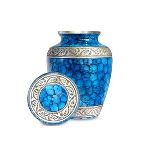 Cremation Urns Blue Fine Quality Aluminum Funeral <b>Memorial</b> Urn for Human Ashes Cheap Metal Classical Urn - Product Image 4