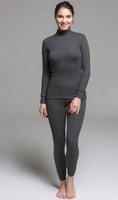 Ensemble de sous-vêtements thermiques ultra doux, respirant et écologique à col roulé pour femme, idéal pour l'escalade, lavable en machine, 50% [matière]