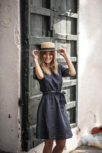Perfect Holiday Trip Casual Linen Dress with <b>Belt</b> Simply Comfortable & Cozy Linen Dress For Spring Wear 100% Soft Linen Dress - Product Image 3