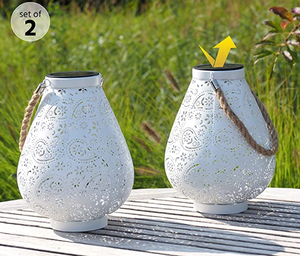 Lanternes chinoises blanches en métal et cordes, pour un usage en extérieur, style Oriental, imperméable, pour le jardin, le balcon ou le Patio - Product Image 2