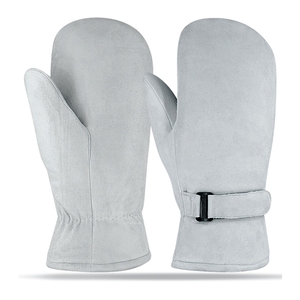 Gants de cuisine en cuir de mouton véritable, imperméables, antidérapants, compatibles écran tactile, résistants à la chaleur, doublés coton, avec sangle réglable, pour ski et snowboard - Product Image 1