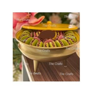 Bol à chocolat martelé en laiton avec bol de dates de dessert de qualité exclusive avec support en fer pour l'utilisation d'événements de mariage - Product Image 3