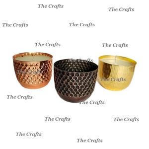 ชุดเชิงเทียนโลหะสามสีแบบทุบเชิงเทียนสำหรับงานแต่งงานและของตกแต่งบ้าน - Product Image 1