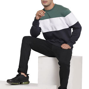 Sweat-shirt à col rond pour hommes, logo personnalisé, bon marché, sweat-shirt uni - Product Image 5