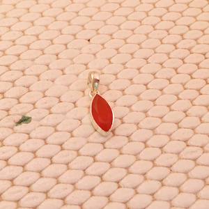Colgante de Plata de Ley 925 Personalizado, Ligero y de Lujo, con Corte Marquesa de Cornalina Naranja, Estilo Lindo, Unisex, para Mujer - Product Image 2
