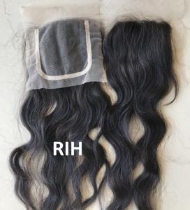 Extensions de cheveux humains vierges indiennes transparentes en dentelle 4*4, 18 pouces, provenant d'un seul donneur, cuticules alignées, fournisseur - Product Image 4