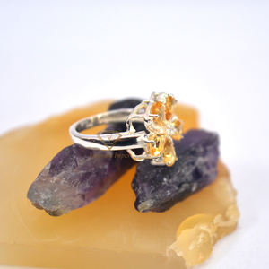 Anillo de piedras preciosas de citrino natural en forma de pera de Plata de Ley 925 al por mayor, joyería amarilla de moda de fabricante y proveedor - Product Image 2