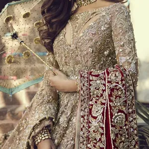 2024 indisches Hochzeitsparty-Design Kleid Lehenga stilvoll und ethnisch XL-Größe besticktes Netz Seidenkleid Choli für Damen Mädchen