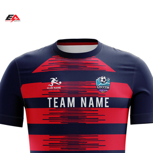 Uniforme de football en polyester de haute qualité Sublimation personnalisée Chemise de football Style supérieur Logo Nom Adultes Fans Joueurs Bas quantité minimale de commande - Product Image 4
