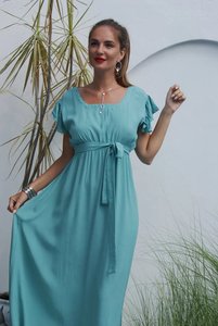 Nouvelle robe de plage attrayante à manches courtes pour femmes à la mode en gros robe longue à fleurs pour femmes - Product Image 6