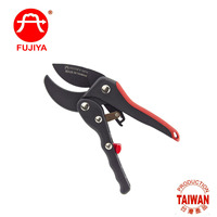 Tijeras de jardinería de fácil uso para cortar césped - Podadora de trinquete de grado industrial FUJIYA con agarre antideslizante de TPR y revestimiento de PTFE, 7 pulgadas, SK-5 F-5674