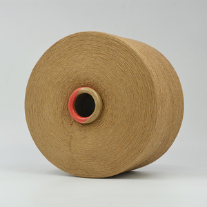 Material de punto de costura de hilo de tela de Color marrón ecológico de Vietnam hecho de algodón reciclado patrón crudo sensible al medio ambiente - Product Image 2