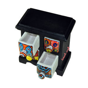 Cerámica de madera hecha a mano decoración del hogar cajón miniatura soporte de joyería - Product Image 2