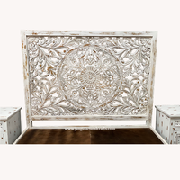 Lit Double en bois massif de style indien, magnifique, personnalisé, nouveau design de luxe, lit king size, sans rangement,