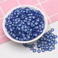 Tranches d'argile non toxique pour les yeux maléfiques d'Halloween, 1kg, 5mm, figurine bleue DIY Slime Craft Accessories
