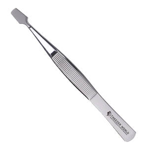 Pince à épiler de haute précision en acier inoxydable à tête plate pour la manipulation de puces et de bijoux, de la gamme Tweezer World - Product Image 2