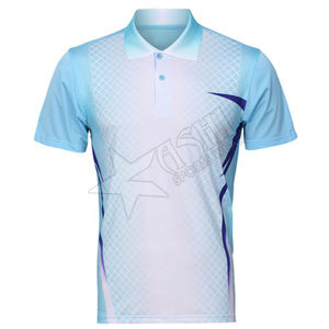 Vêtements de sport de tennis personnalisés de haute qualité pour hommes dernière conception chemise de tennis sublimée respirant coton polyester grande taille Option - Product Image 1