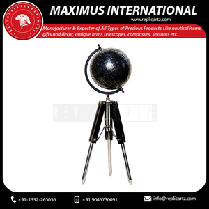 Globo Terráqueo Antiguo Internacional Maximus con Base de Latón, Estilo Art Deco, Ecológico, Vintage, Decorativo para Escritorio, Hogar, Oficina, Biblioteca - Product Image 3
