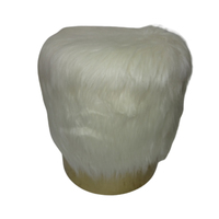 Tabourets pouf ronds en velours blanc antique modernes Design unique fait à la main pour salon meubles de maison