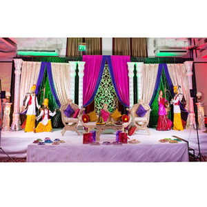 Décor de mariage de Mehndi, 1 pièce, décor coloré de scène de mariage, scène de Mehndi indien - Product Image 1