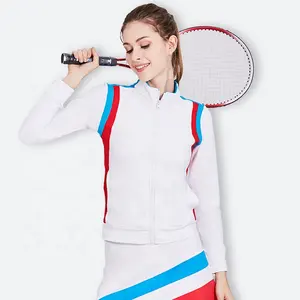 Completo da donna manica lunga giacca con Zip completa sport atletici corsa allenamento Fitness asciugatura rapida Valeyball Tennis Wear
