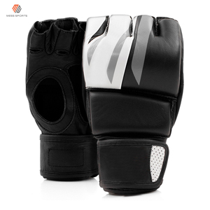 Gants d'entraînement MMA en cuir pleine fleur – Conception demi-doigts sans pouce, Gants de grappling MMA les plus vendus à bas prix pour l'entraînement - Product Image 3