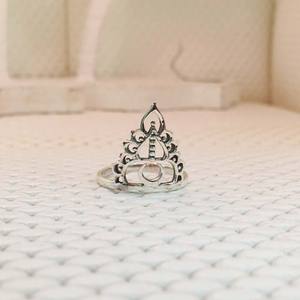 Bague de mariage et de fête créative en argent sterling 925, faite à la main, sertie clos, légère, de style unique et design - Product Image 3